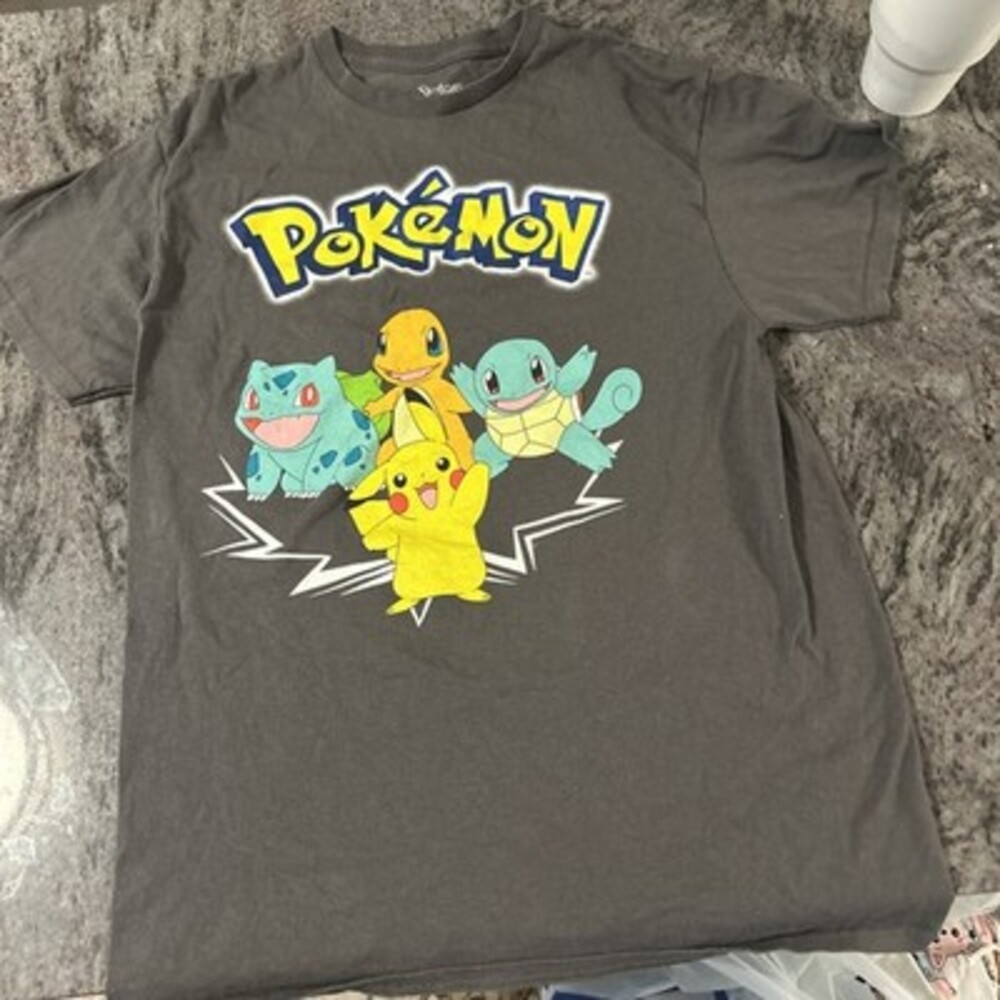 Pokemon Gray Cotton Blend T-Shirt Adult Size Medium